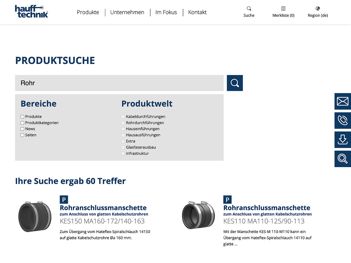 Hauff-Technik Ulm - Interaktiver Produktkonfigurator mit Warenkorb für B2C