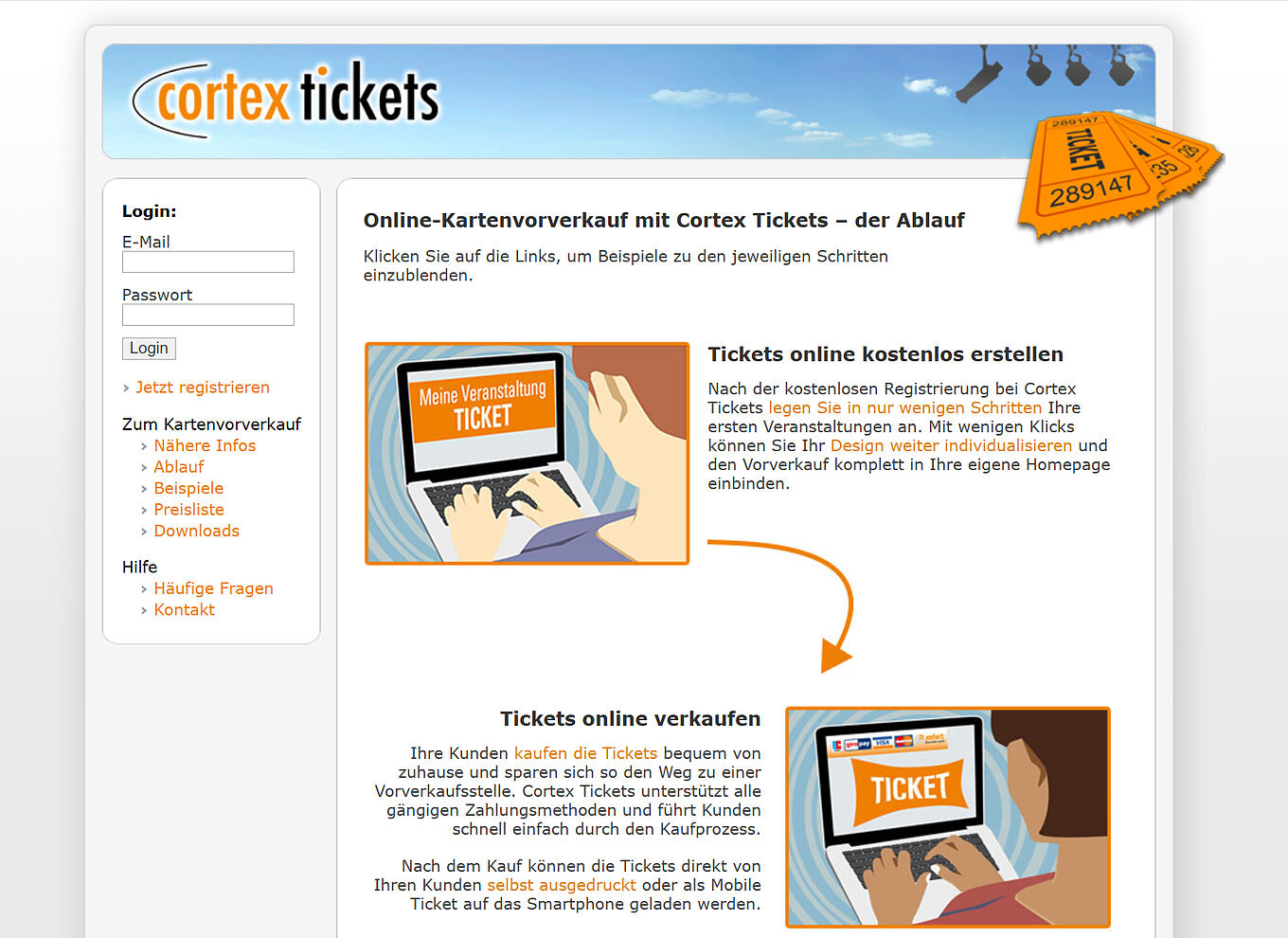 Cortex Tickets Ulm - iOS und Android App mit API-Anbindung an Ticketing-Webportal mit 24/7 Serverüberwachung