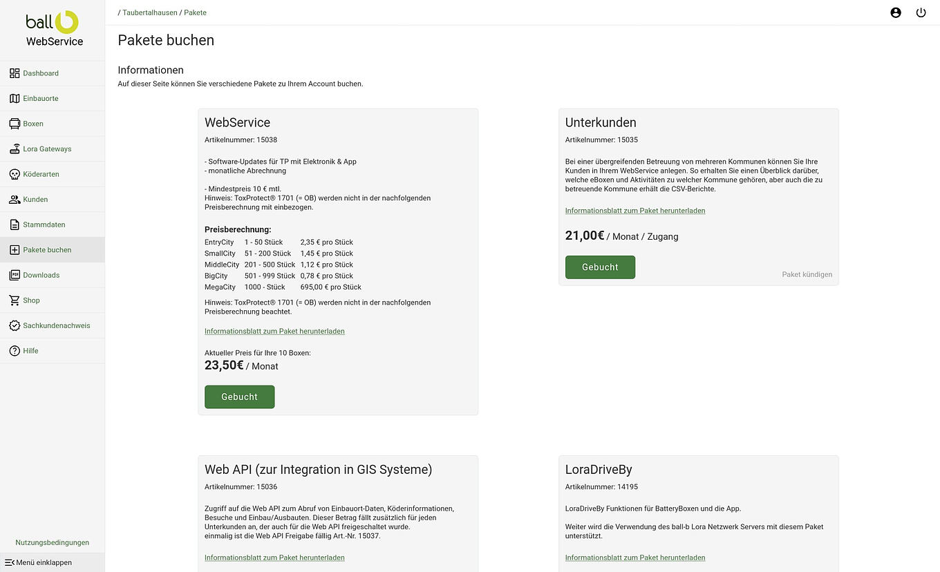 ball-b Ulm - Automatische Rechnungserstellung mit Feature-Paketen und ERP-Export