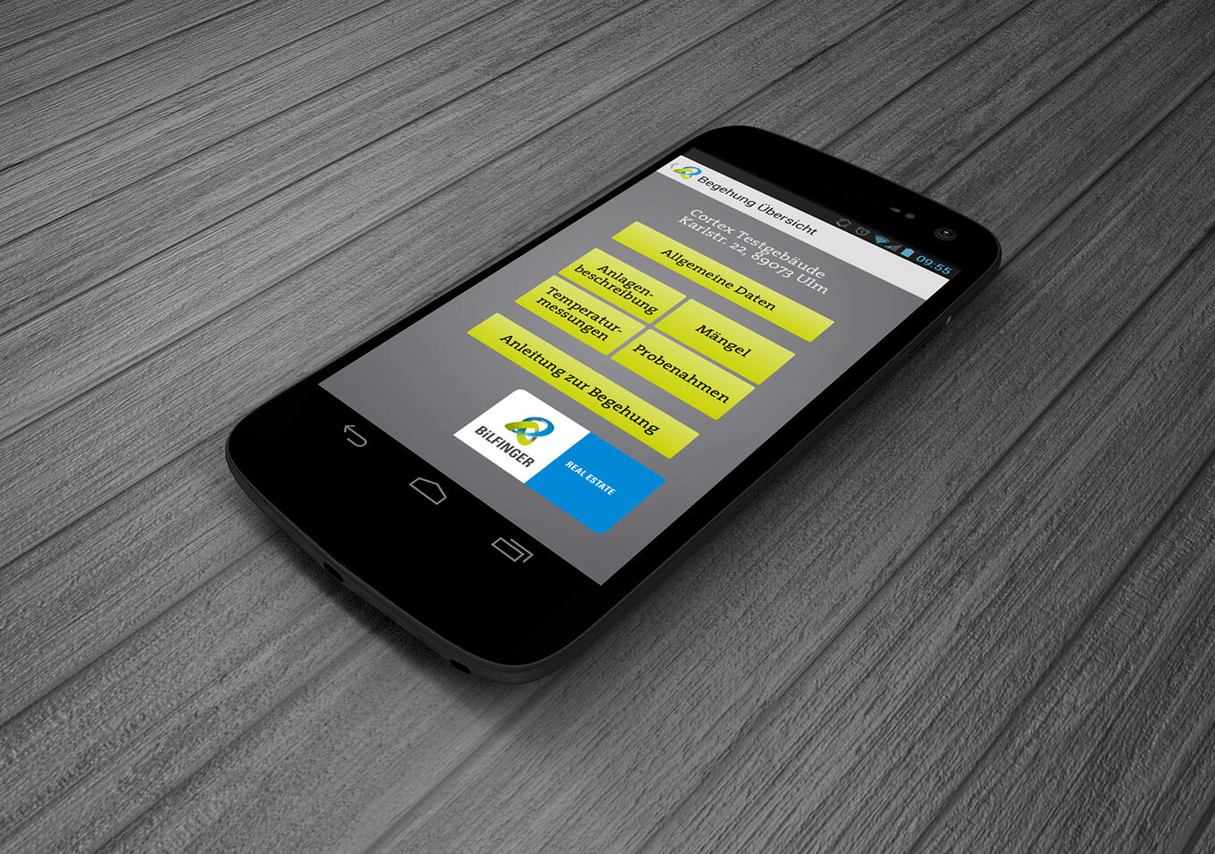 Bilfinger Trinkwasser-Installations-Check Ulm - Native Smartphone App zur Datenaufnahme mit Fotos und Sprachaufnahmen via API