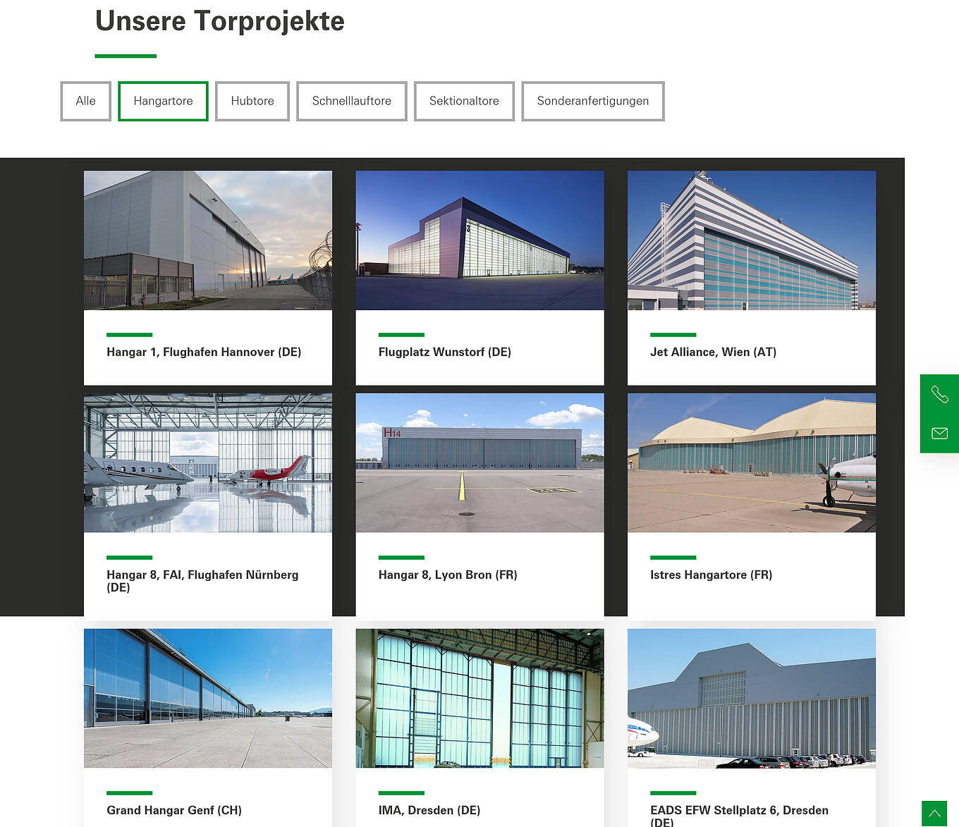 Butzbach Ulm - Produktdetailseiten für Industrietore mit technischen Daten, Videos und Bildern