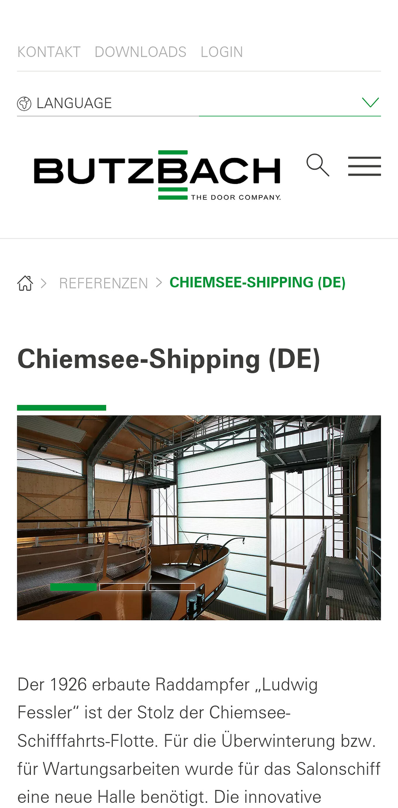 Butzbach Ulm - CMS-Webseite mit Landingpages optimiert für kleine Displaygrößen