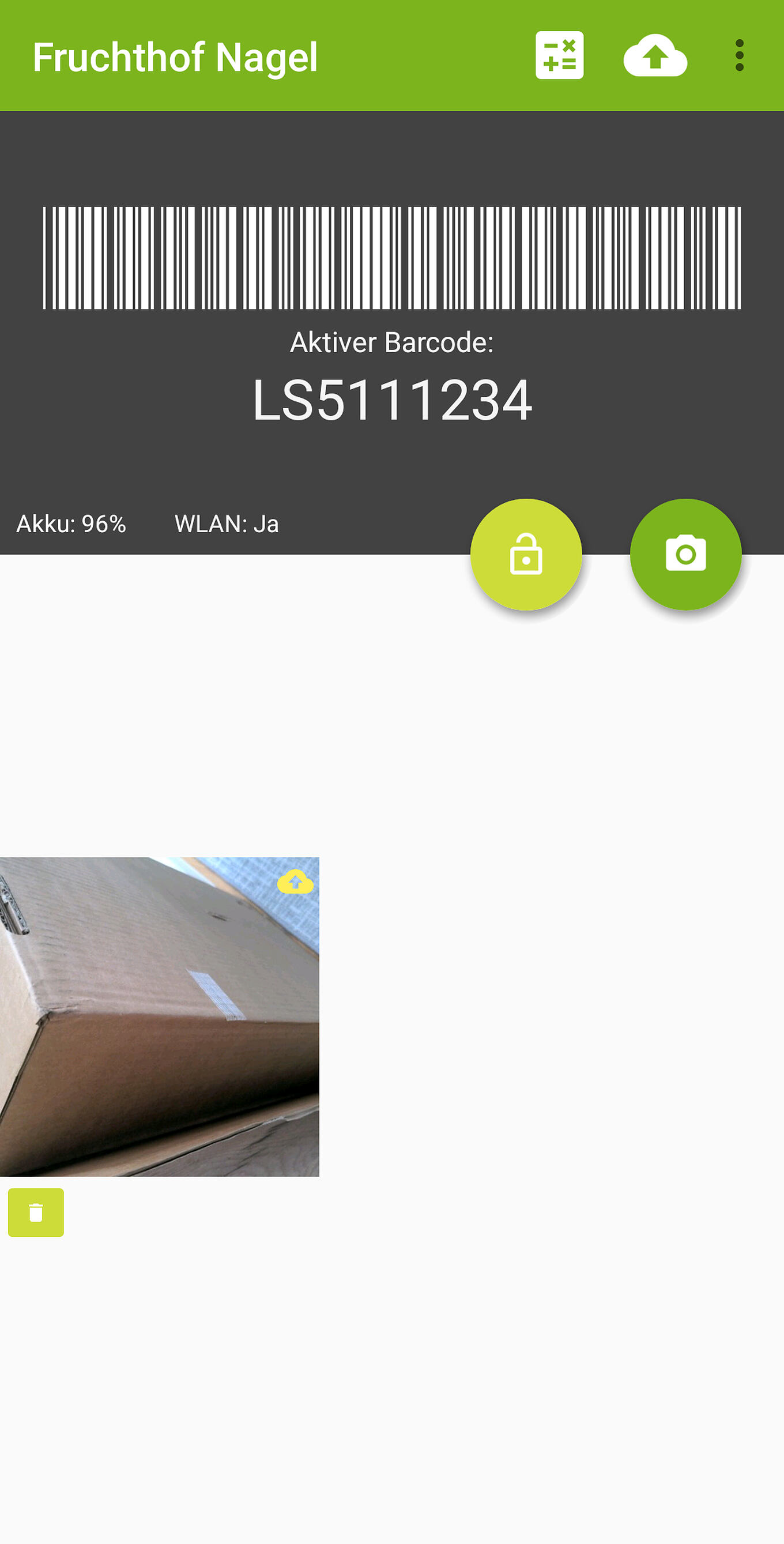 Fruchthof Nagel App Ulm - Android App für Qualitätskontrolle mit Fotofunktion