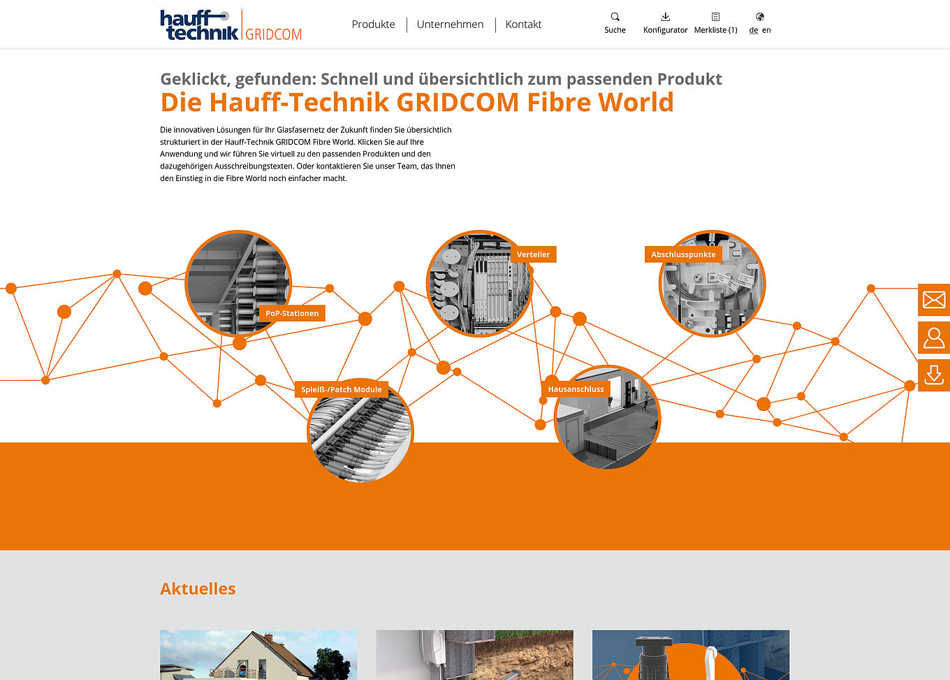 Hauff-Technik GRIDCOM Ulm - Produktdatenbank mit CMS-Schnittstelle für LV-Texte und Datenblätter