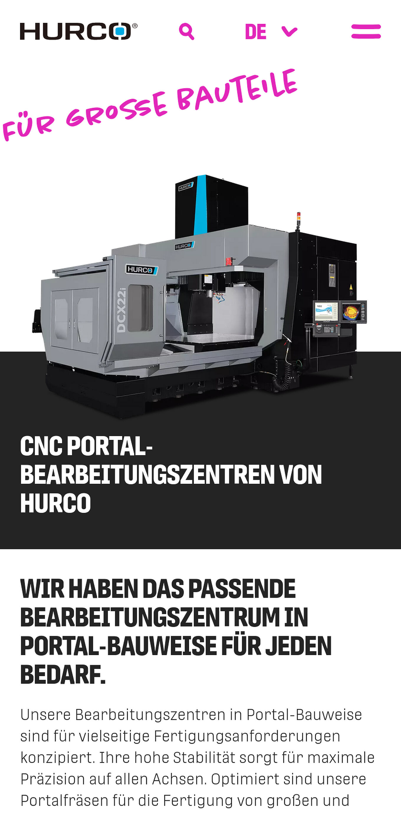 HURCO Ulm - Internationalisierung auf 6 Sprachen und 24 Domains mit Webserver und Datenvisualisierung