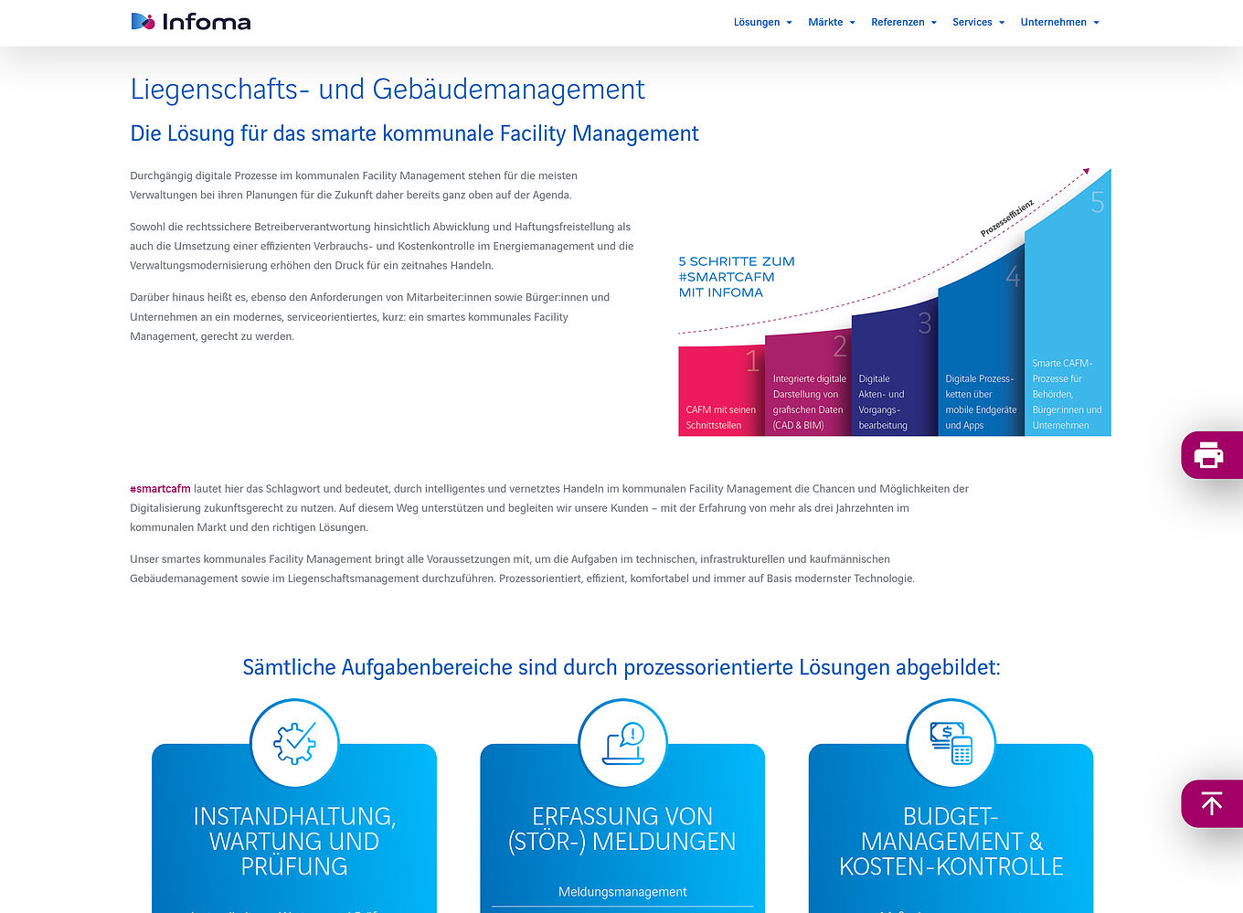 Axians Infoma Ulm - Strukturierte Detailseiten für Produkte und Lösungen im CMS