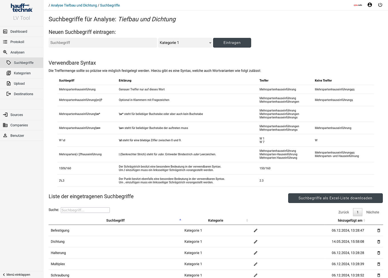 LV-Tool Ulm - Flexible Softwareentwicklung mit konfigurierbaren Keyword-Analysen pro Abteilung