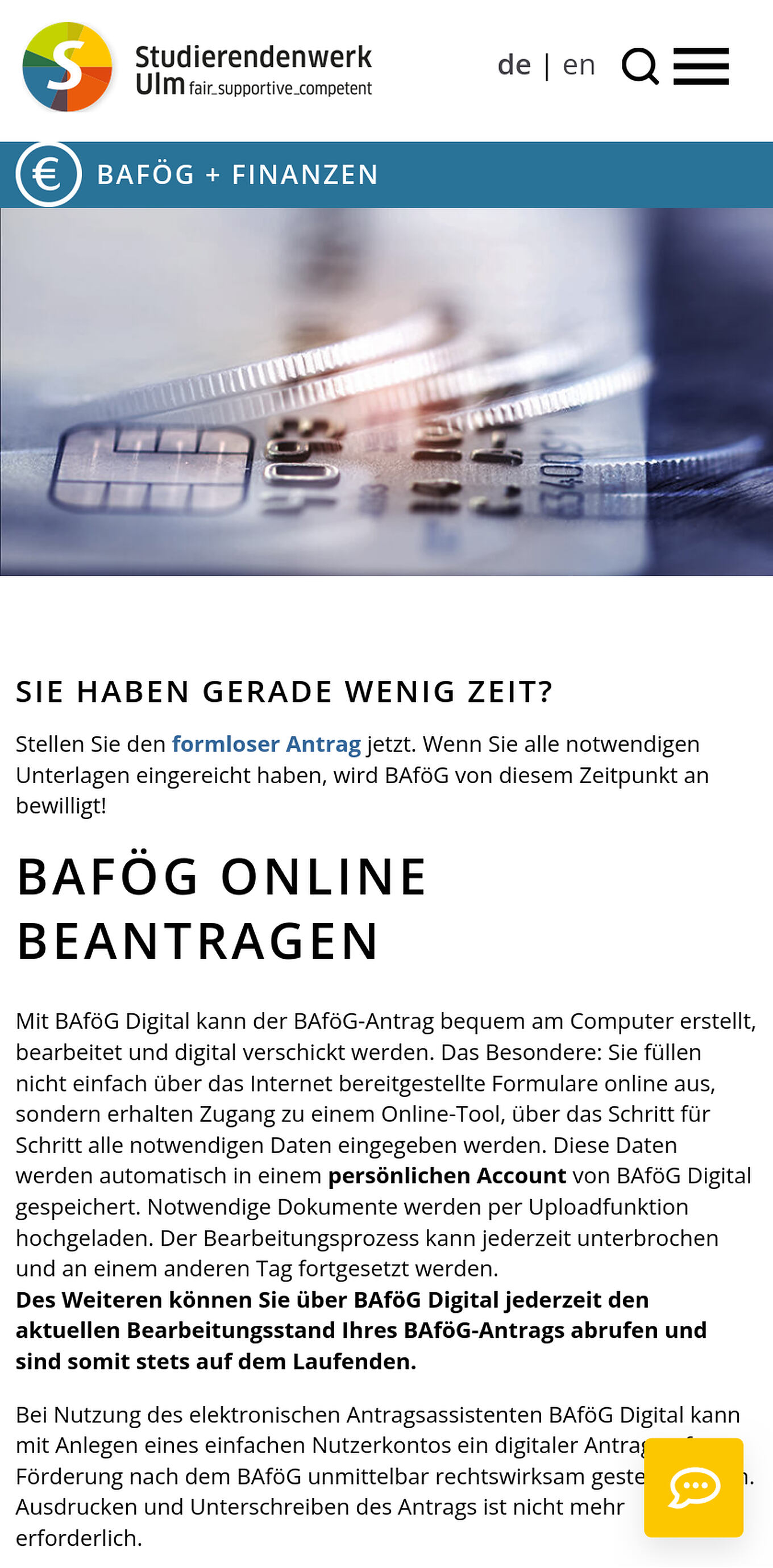 Studierendenwerk Ulm Ulm - Business VM für performante und mobile-optimierte WordPress-Webseiten