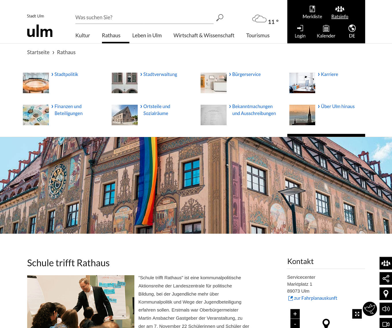 ulm.de Ulm - Webdesign-Styleguide mit Typographie, Farbsystem, Headerelemente und Iconographie