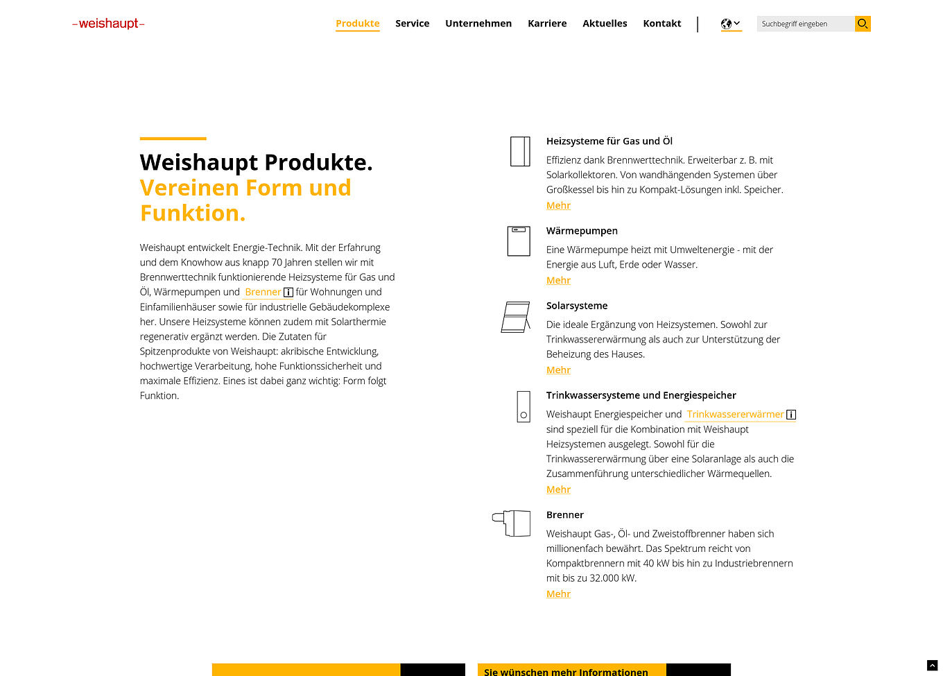 Weishaupt Webseite Ulm - strukturiertes Webdesign mit klarer Navigation und CMS