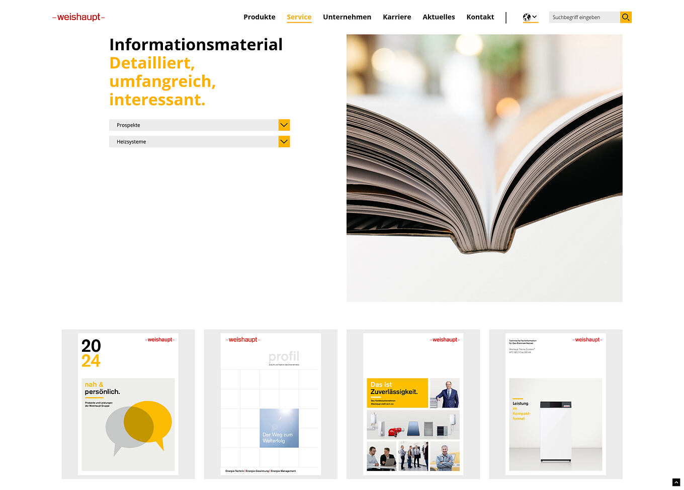 Weishaupt Webseite Ulm - API-Schnittstelle für automatische Dokumentenaktualisierung und ERP-Labels